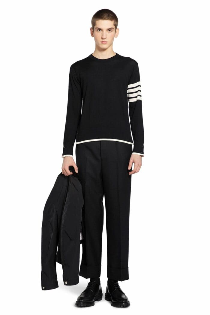 THOM BROWNE 4-bar Stripes Fine Merino Wool Sweater