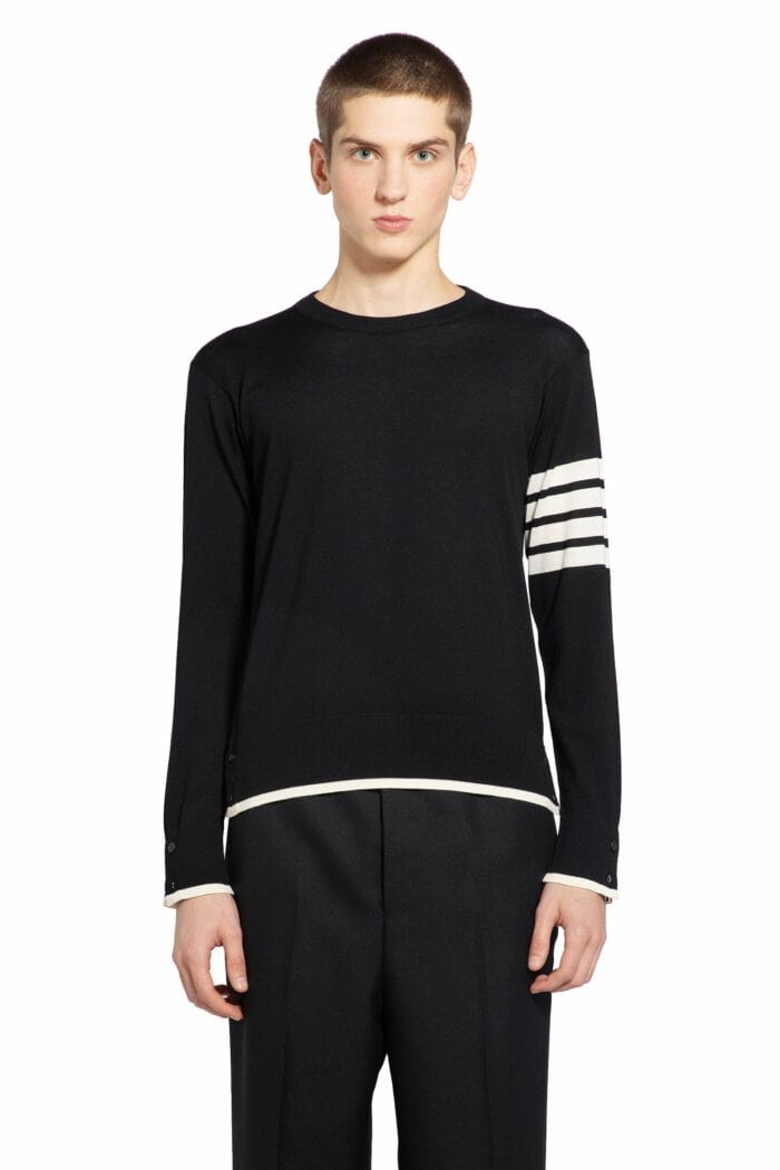 THOM BROWNE 4-bar Stripes Fine Merino Wool Sweater