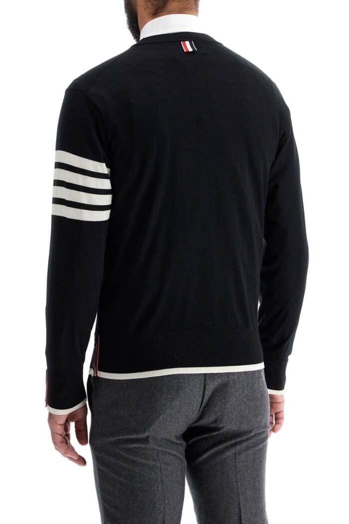 THOM BROWNE 4-bar Wool Jersey Pullover Sweater