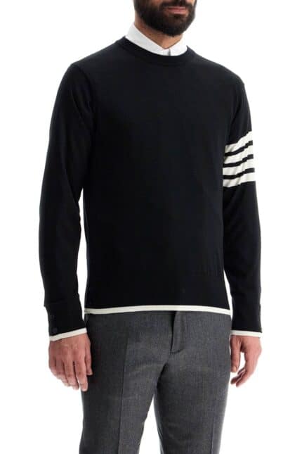 THOM BROWNE 4-bar Wool Jersey Pullover Sweater