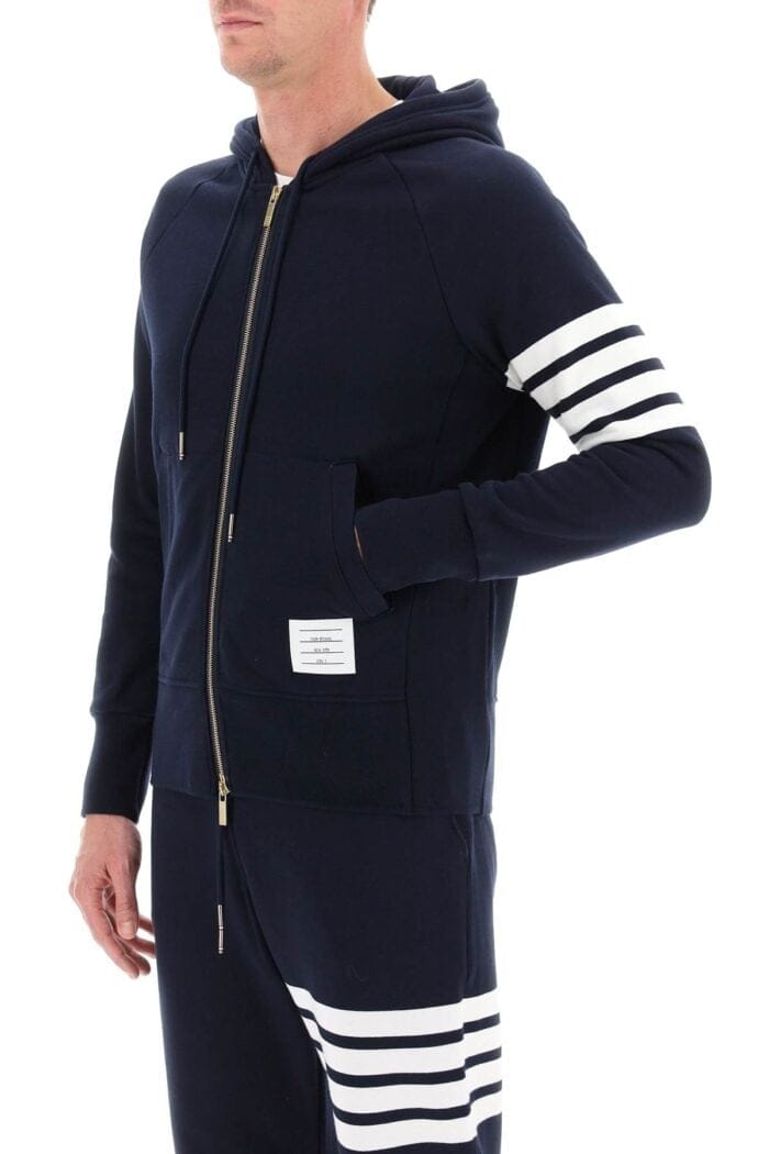 Thom Browne 4-bar Zip-up Hoodie