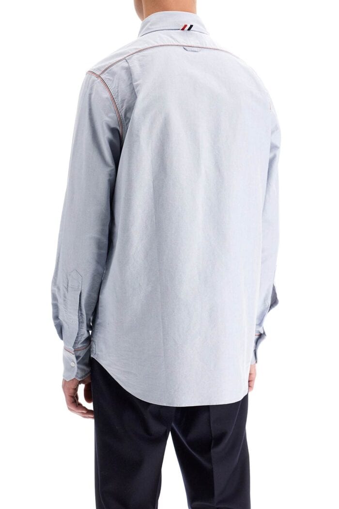 THOM BROWNE Button-down Shirt With Gros-grain Trim