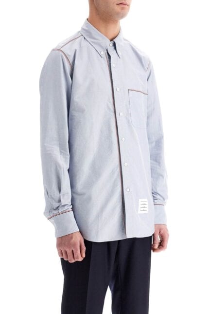 THOM BROWNE Button-down Shirt With Gros-grain Trim