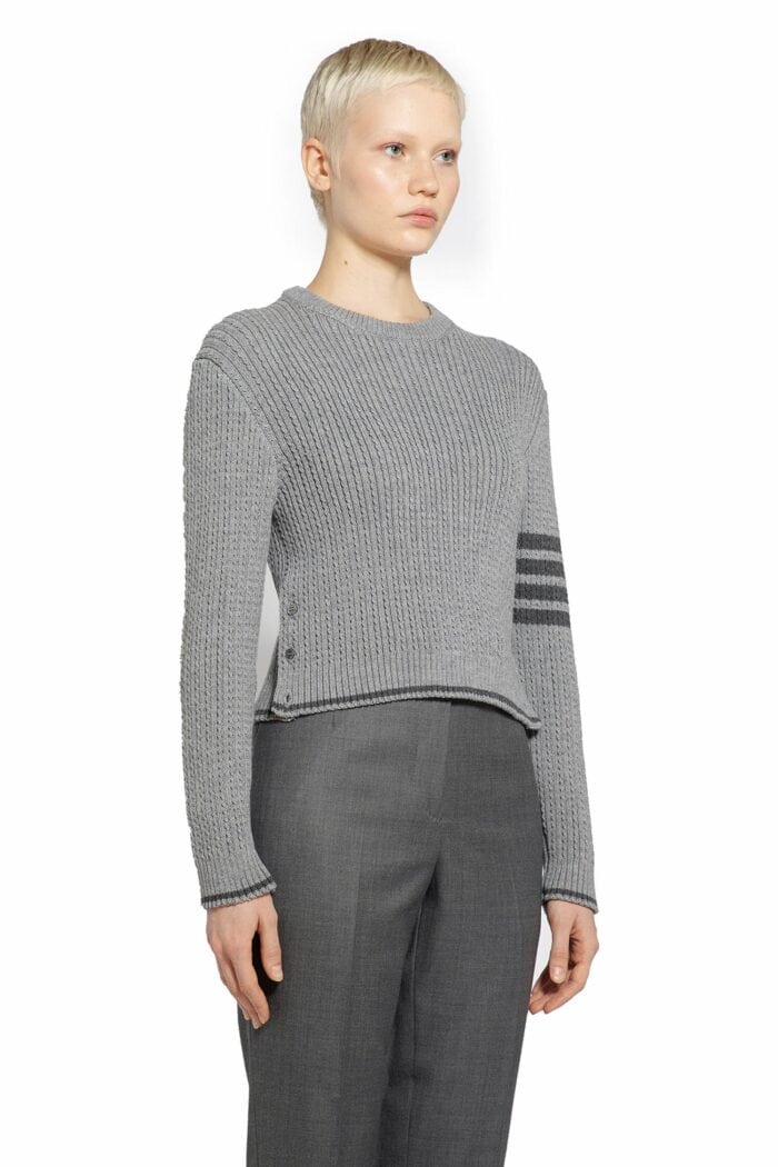 THOM BROWNE Cable Knit Merino Wool Sweater