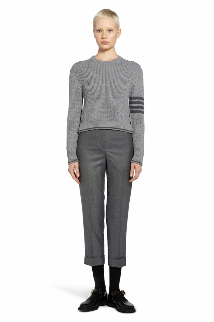 THOM BROWNE Cable Knit Merino Wool Sweater