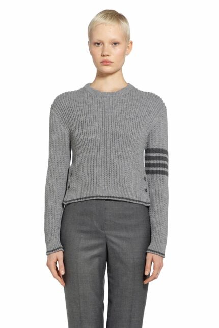 THOM BROWNE Cable Knit Merino Wool Sweater