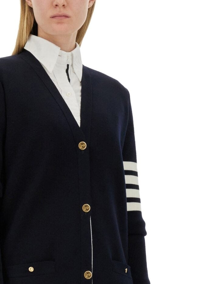 THOM BROWNE CARDIGAN LUNGO 4BAR
