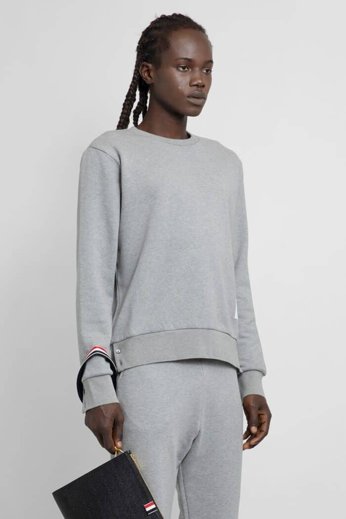 THOM BROWNE Centerback Striped Loopback Sweat-shirt