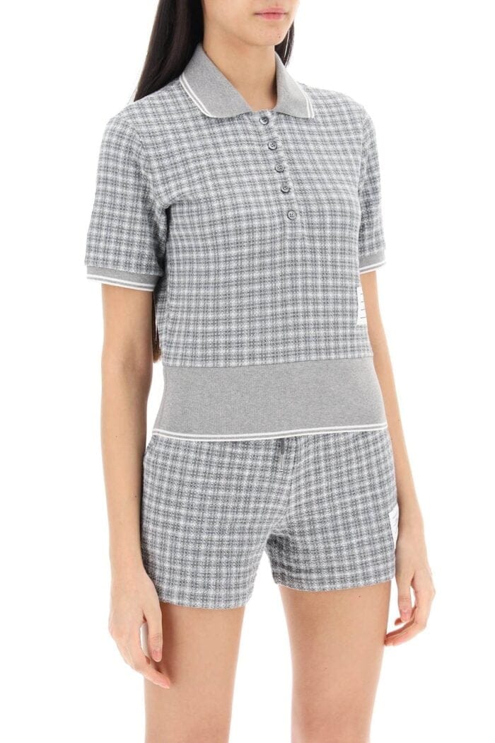 Thom Browne Check Tweed Polo Shirt