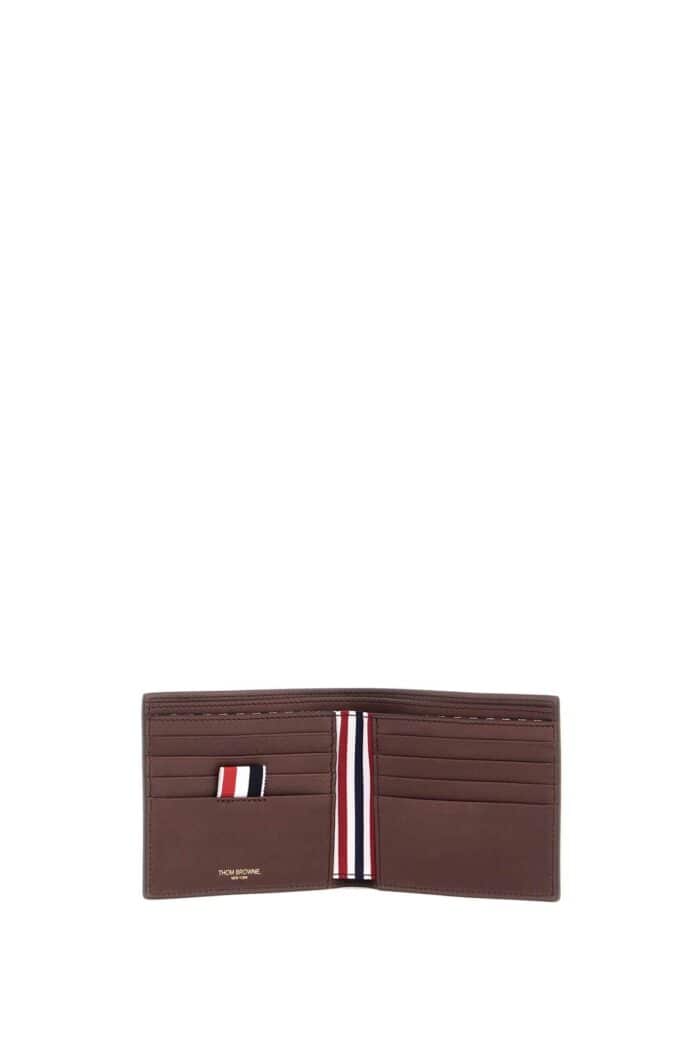 THOM BROWNE Compact Dark Brown Calfskin Wallet With Slots