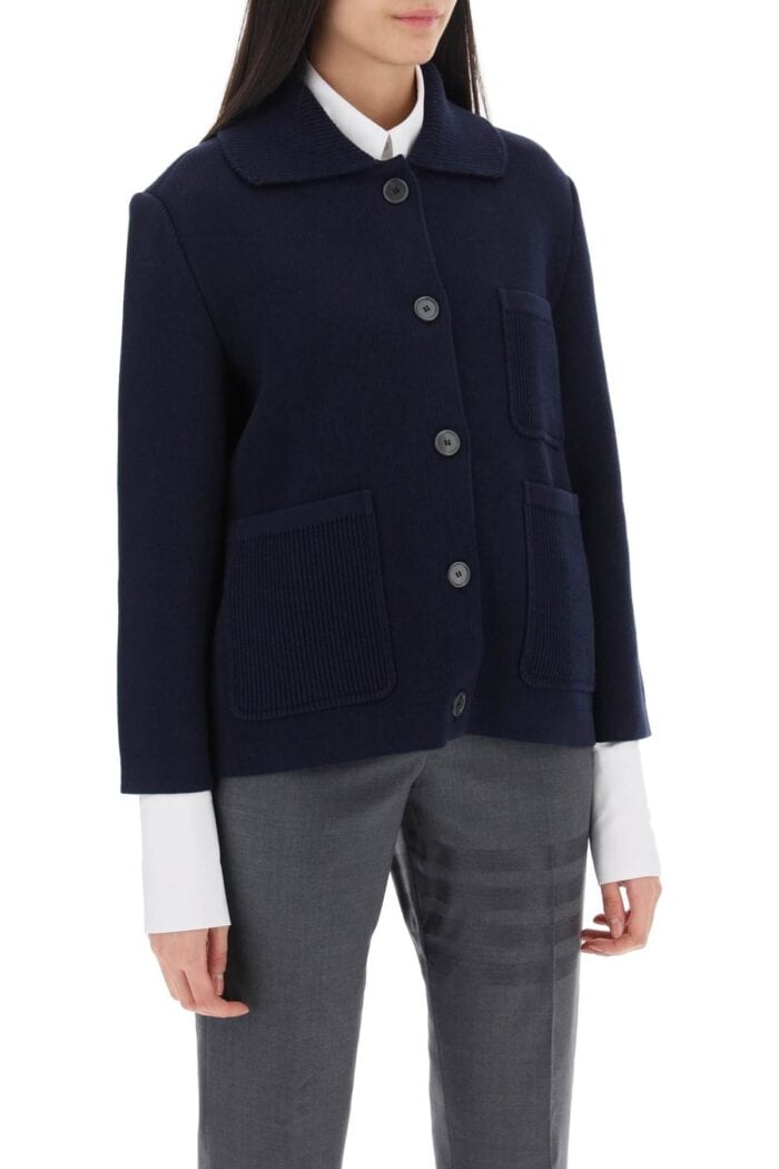 THOM BROWNE Cotton-cashmere Knit Jacket