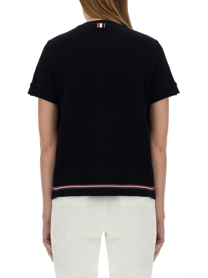 THOM BROWNE COTTON PIQUE T-SHIRT