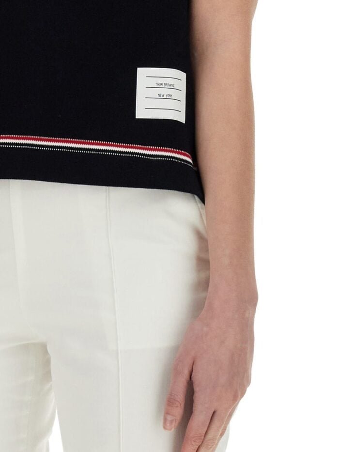 THOM BROWNE COTTON PIQUE T-SHIRT