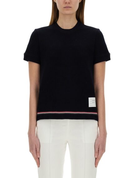 THOM BROWNE COTTON PIQUE T-SHIRT