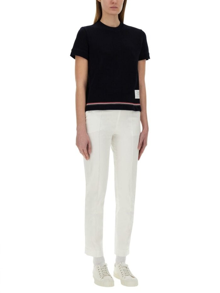 THOM BROWNE COTTON PIQUE T-SHIRT