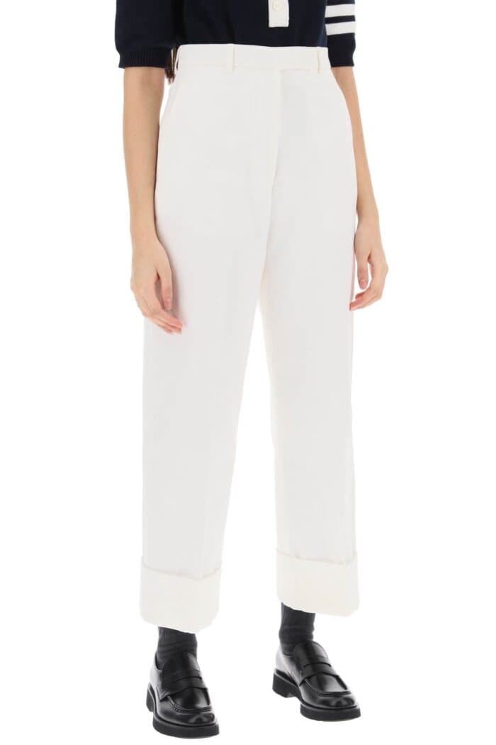 THOM BROWNE Cropped Wide Leg Jeans