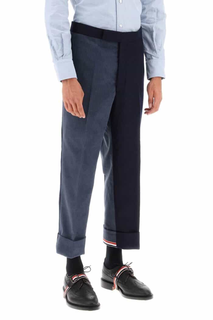 Thom Browne Cuffed Trousers In Funmix Shetland