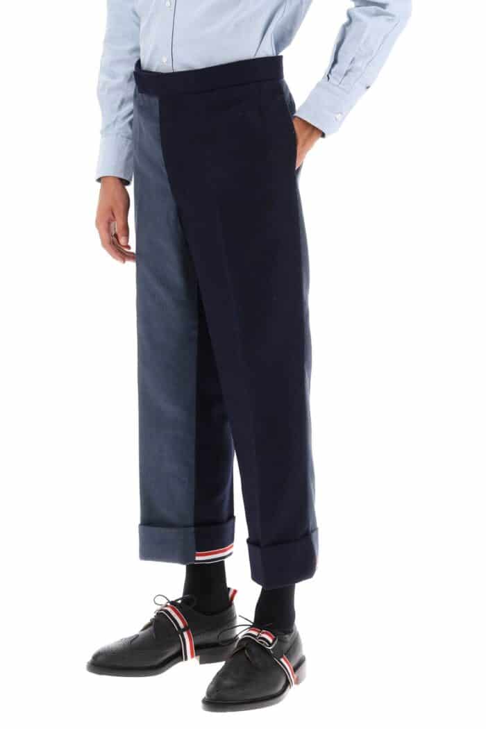 Thom Browne Cuffed Trousers In Funmix Shetland