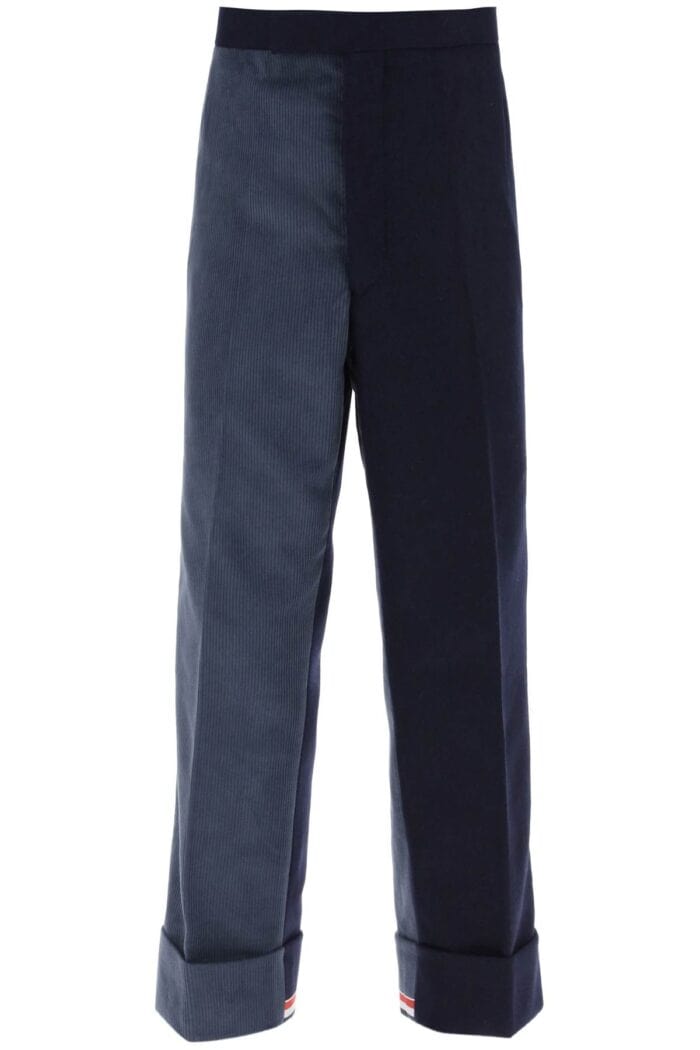 Thom Browne Cuffed Trousers In Funmix Shetland