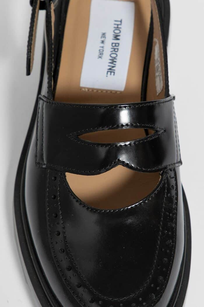 THOM BROWNE Cut-out Slingback Penny Loafers