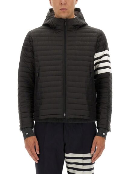THOM BROWNE DOWN JACKET WITH HOOD