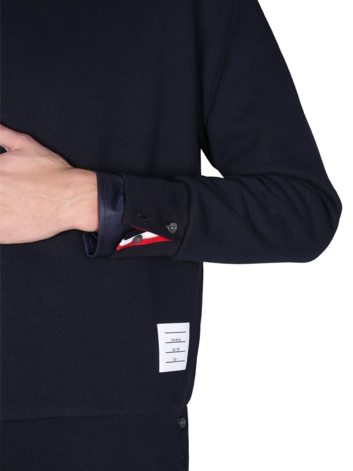 THOM BROWNE FELPA CON INTARSIO TRICOLORE
