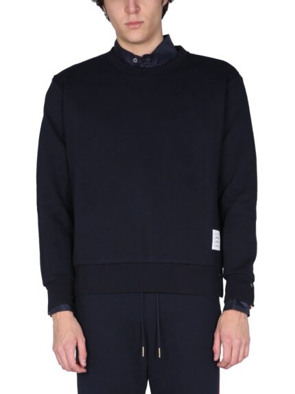 THOM BROWNE FELPA CON INTARSIO TRICOLORE