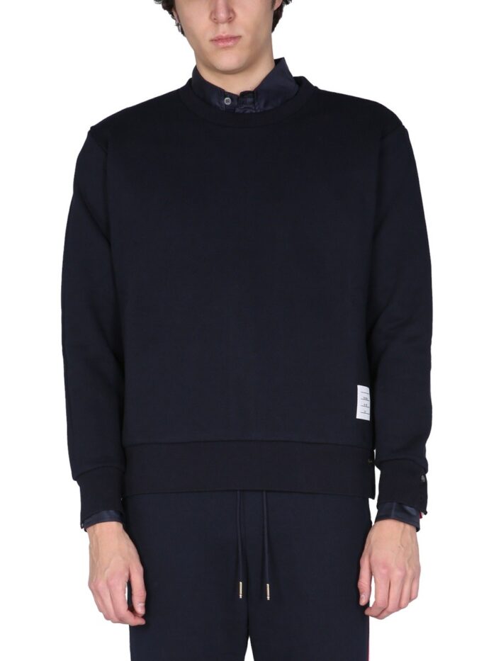 THOM BROWNE FELPA CON INTARSIO TRICOLORE