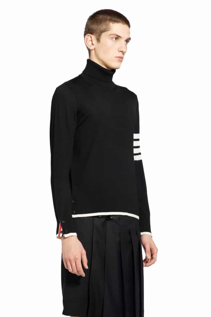 THOM BROWNE Fine Merino Wool Turtlenck Sweater