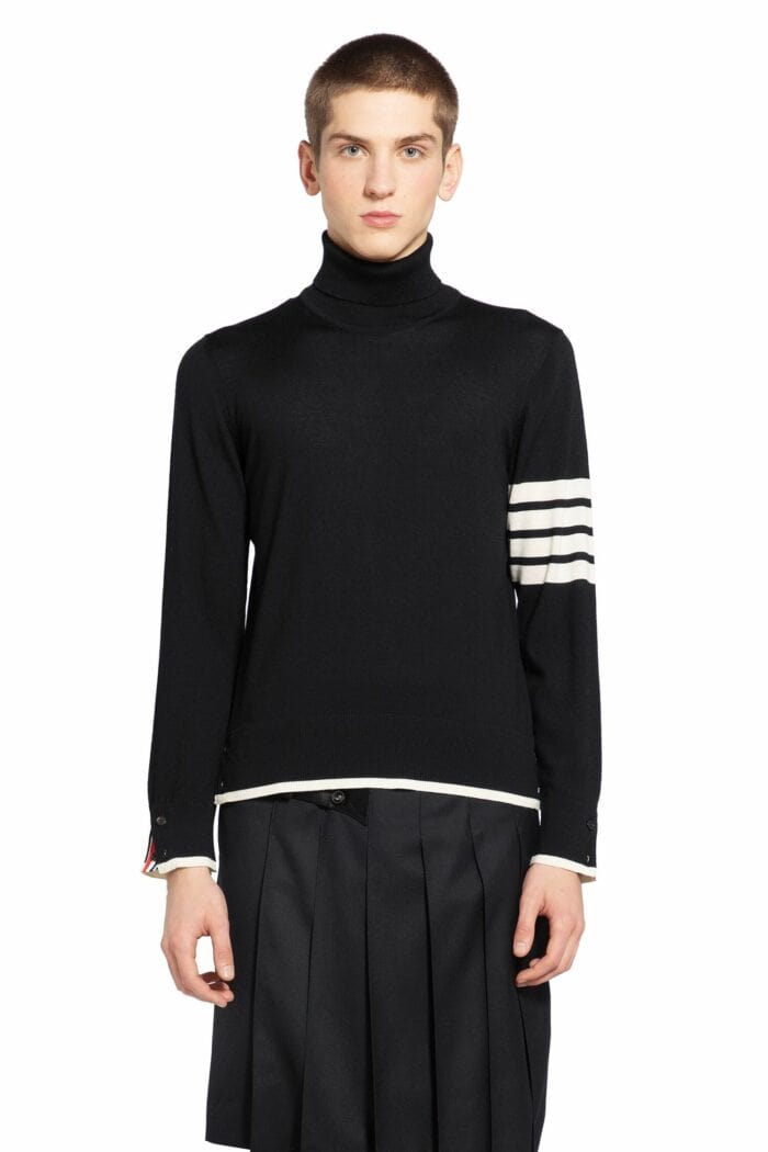 THOM BROWNE Fine Merino Wool Turtlenck Sweater