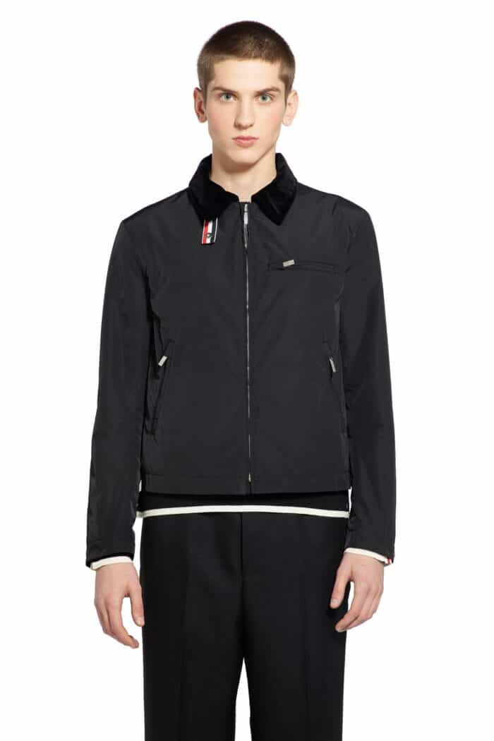 THOM BROWNE Golf Jacket In Nylon Tech Gabardine