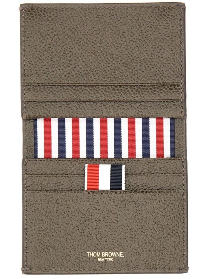 THOM BROWNE GRAINED LEATHER CARD CASE