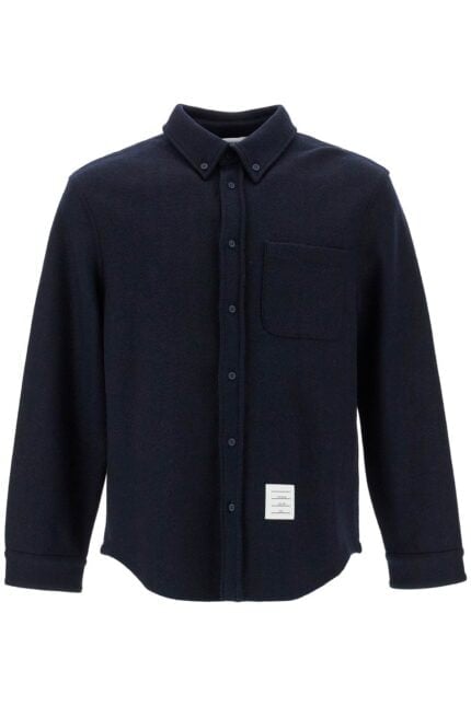 THOM BROWNE Herringbone Wool Blend Overshirt