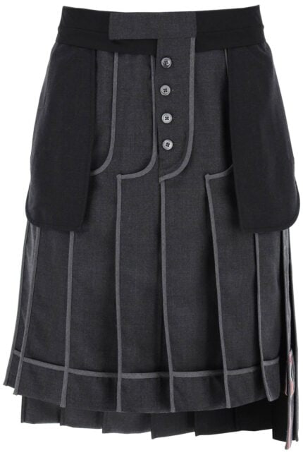 THOM BROWNE Inside-out Pleated Skirt