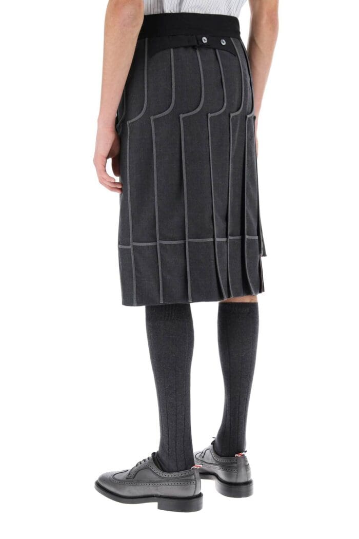THOM BROWNE Inside-out Pleated Skirt
