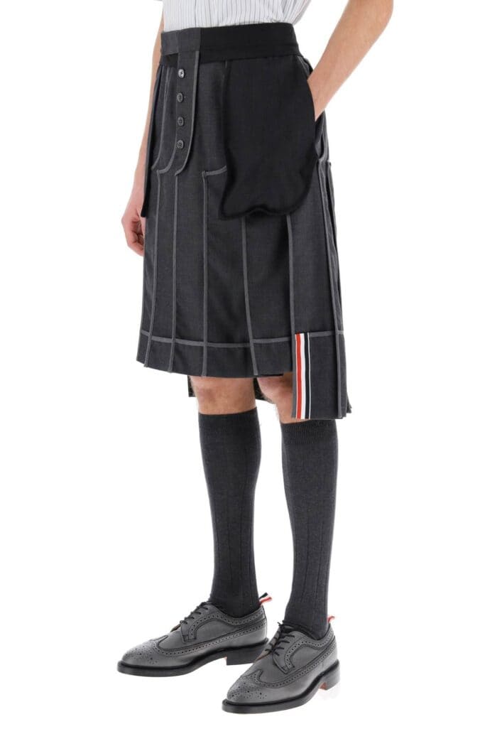 THOM BROWNE Inside-out Pleated Skirt