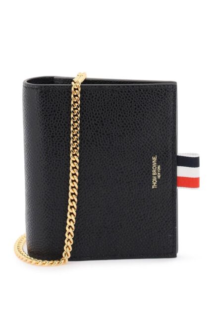 THOM BROWNE Leather Crossbody Card Holder