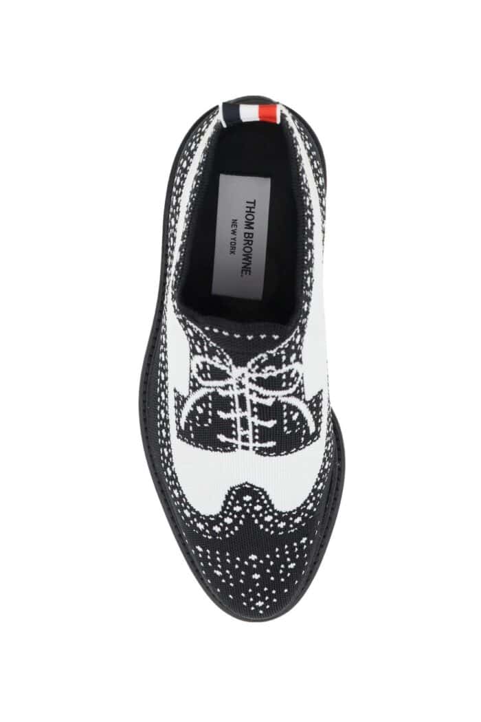 Thom Browne Longwing Brogue Loafers In Trompe L'oeil Knit