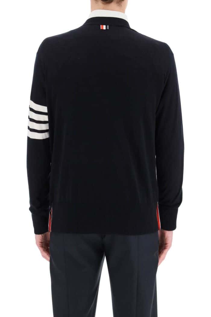 THOM BROWNE Merino Wool 4-bar Cardigan