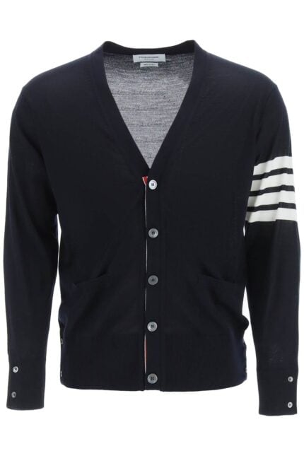 THOM BROWNE Merino Wool 4-bar Cardigan