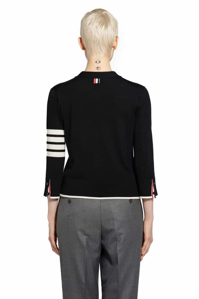 THOM BROWNE Merino Wool V-neck Cardigan