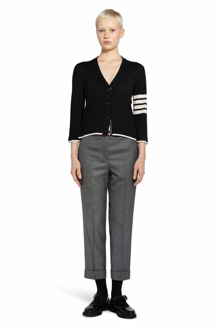 THOM BROWNE Merino Wool V-neck Cardigan