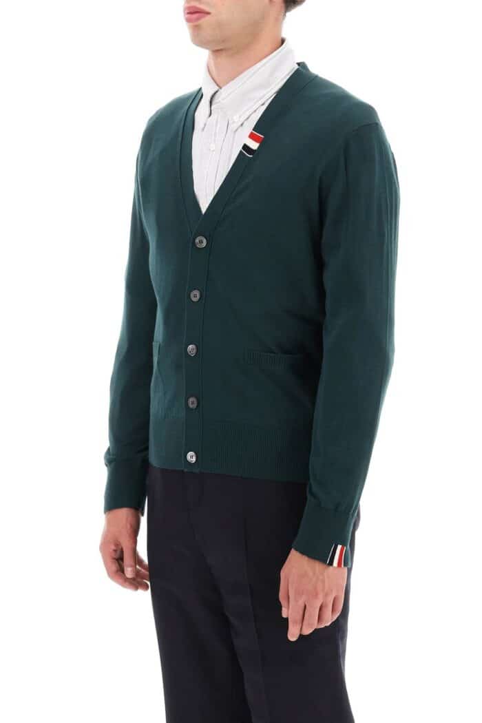 Thom Browne Merino Wool V-neck Cardigan