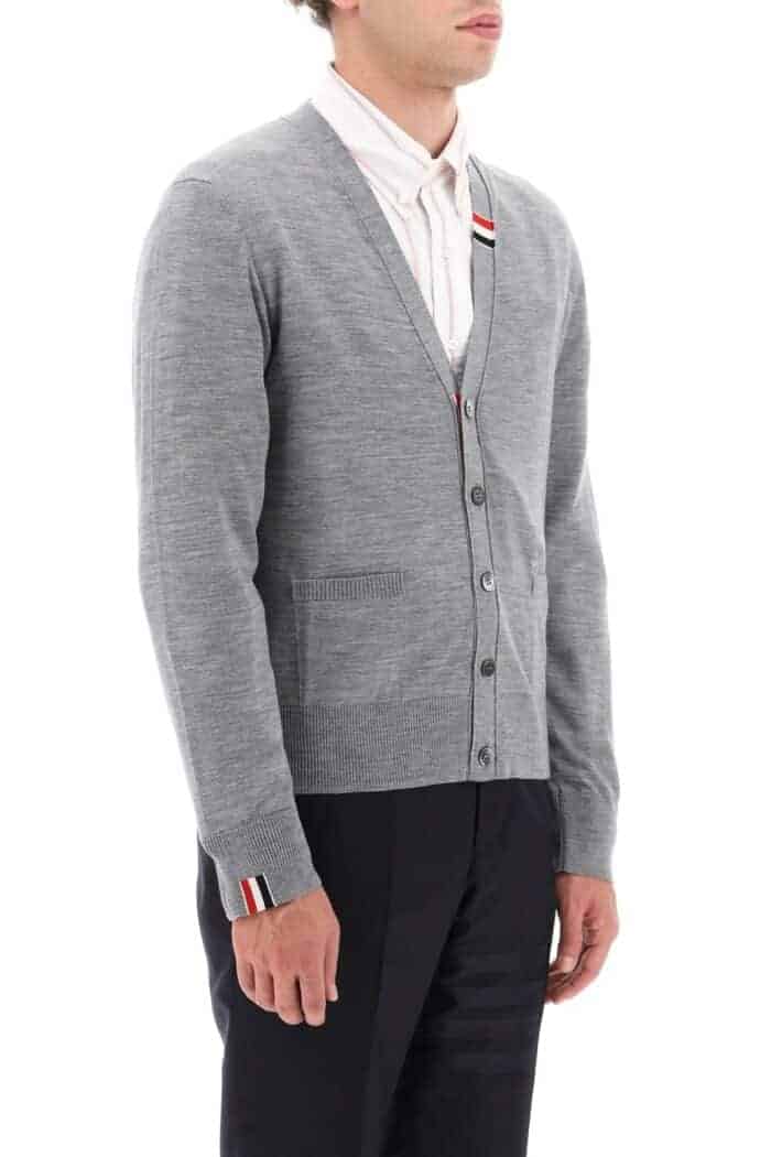 Thom Browne Merino Wool V-neck Cardigan