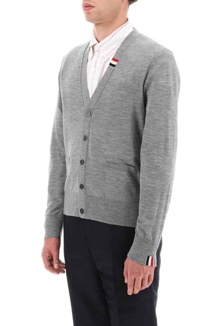 Thom Browne Merino Wool V-neck Cardigan