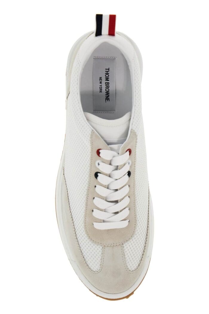 THOM BROWNE Mesh And Suede Leather Sneakers In 9