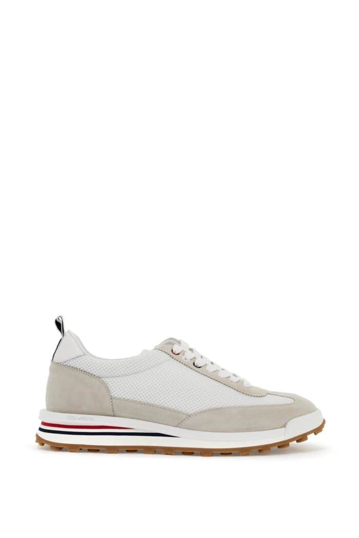 THOM BROWNE Mesh And Suede Leather Sneakers In 9