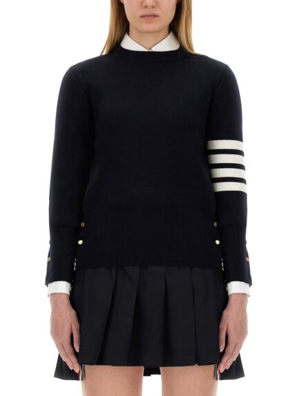 THOM BROWNE MILANO STITCH JERSEY WITH 4 BARS