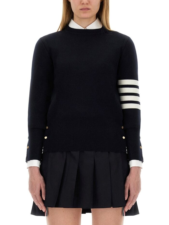 THOM BROWNE MILANO STITCH JERSEY WITH 4 BARS
