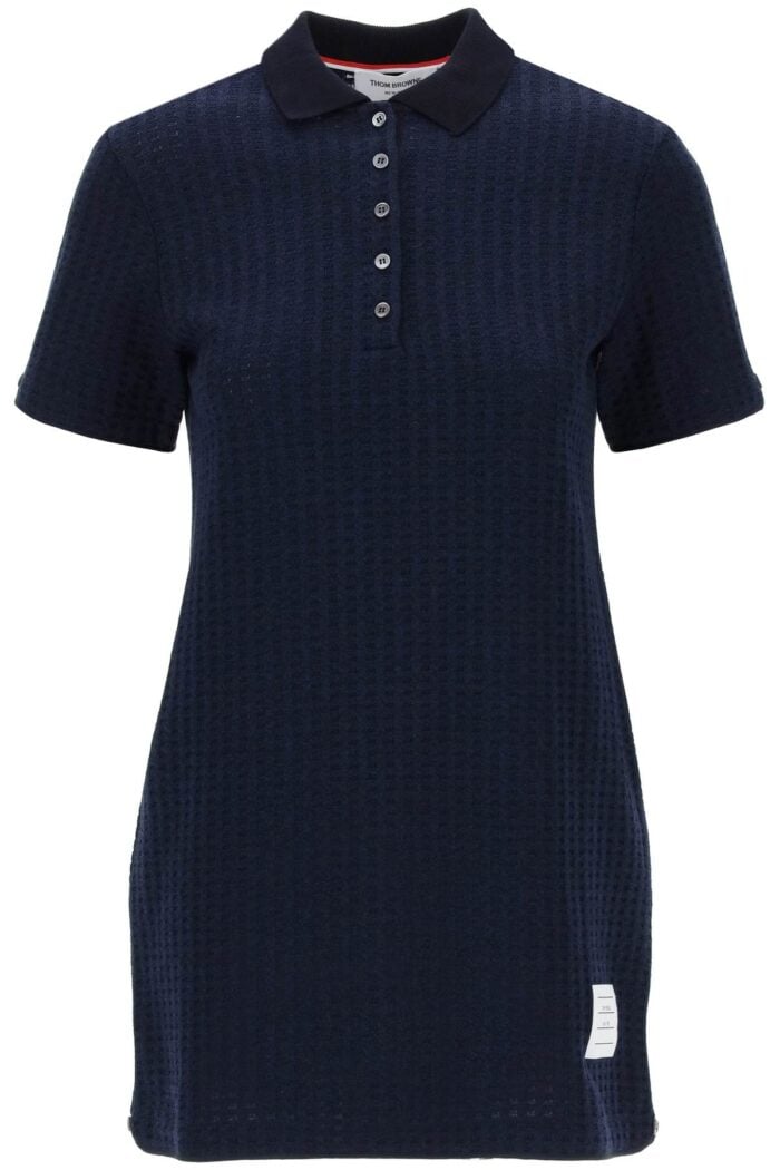 THOM BROWNE Mini Jacquard Knit Polo Dress In